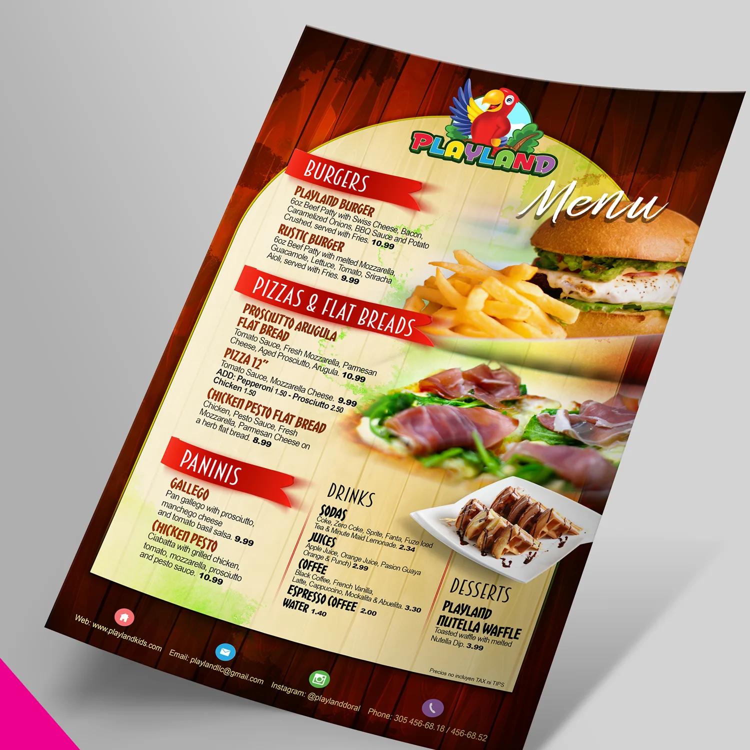 Restaurant Menu Printing & Design — Mad Freddy Miami
