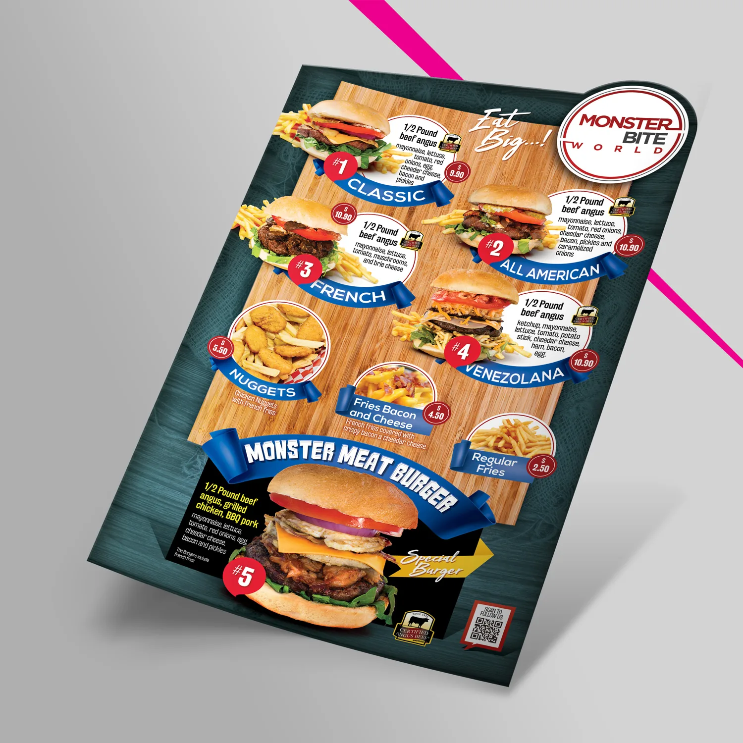 Restaurant Menu Printing & Design — Mad Freddy Miami
